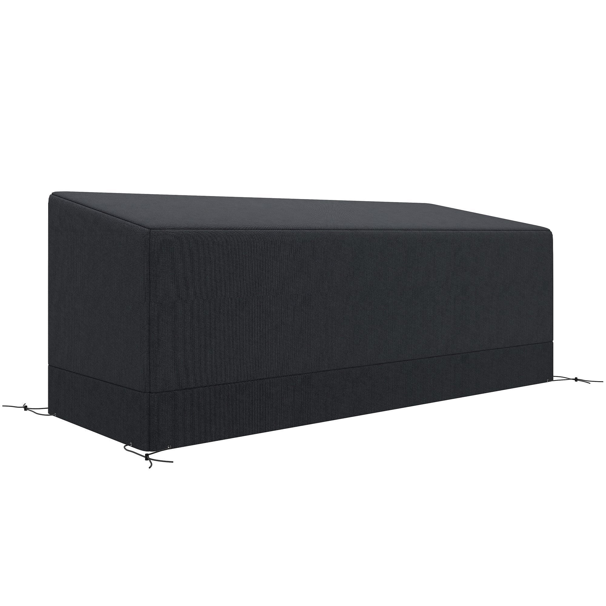 Outsunny Rectangular Patio Furniture Cover for 3 Seater Sofa Bistro Set, Water UV Resistant Protection 600D Oxford Fabric Rattan Lounge Clean Cover, 190 x 72 x 76cm, Black 