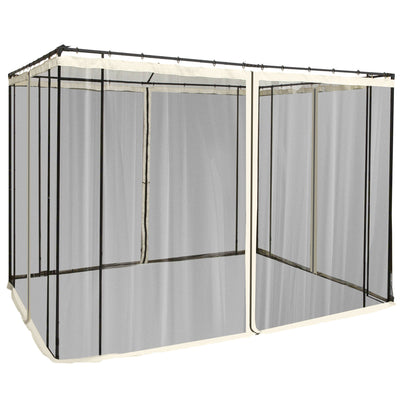 Outsunny 302 x 207cm Universal Replacement Mesh Sidewall Netting for Patio Gazebos and Canopy Tents, (Sidewall Only) Beige 
