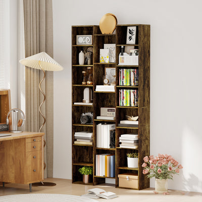 HOMCOM 21-Compartment Bookshelf - Brown 