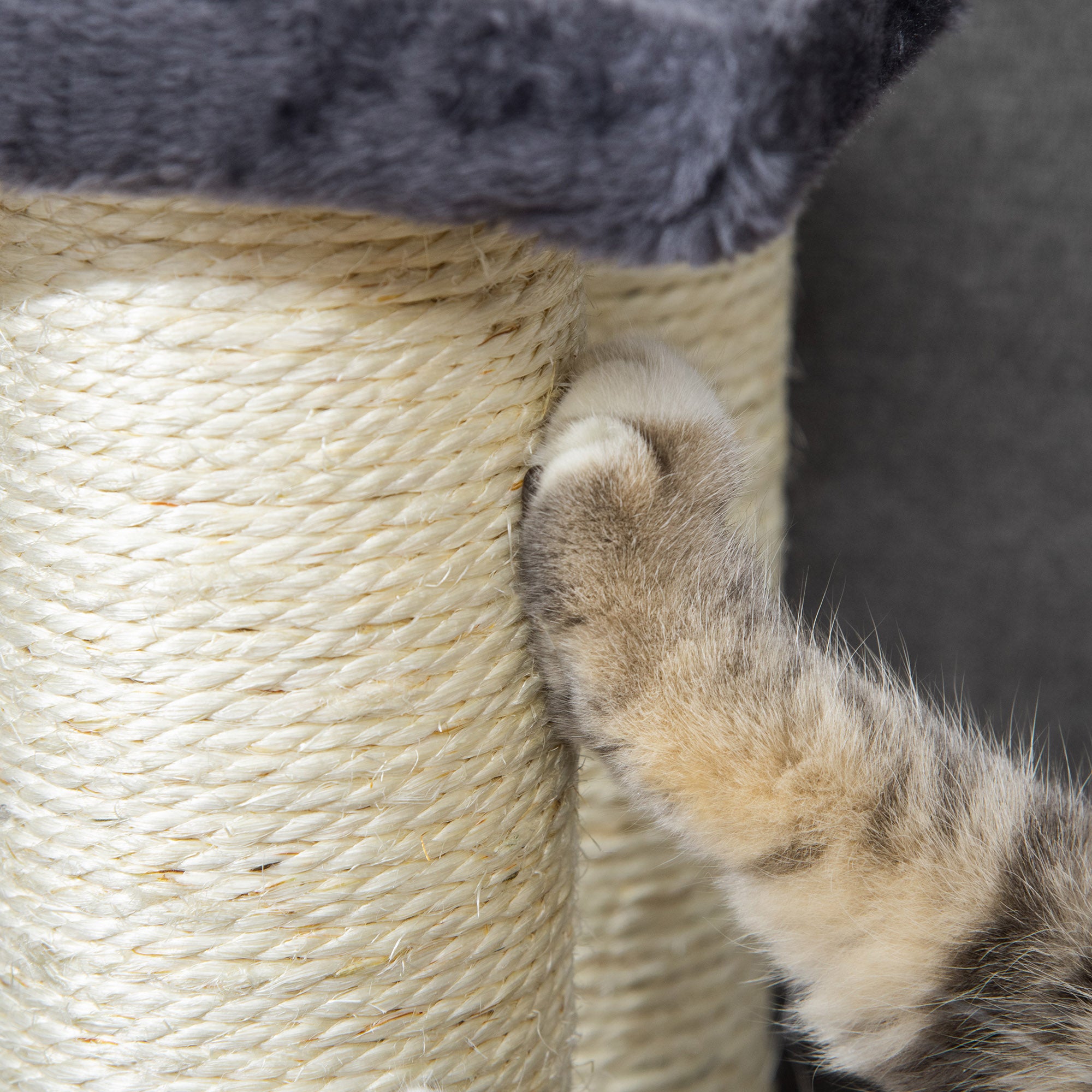 PawHut Dog Steps for Bed 4 Step Pet Stairs for Dog Cat ladder Scratch Post Grey 