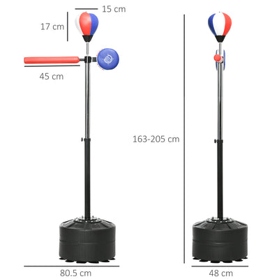 SPORTNOW Adjustable Speed Bag, Boxing Bag, with Sand, Reflex Bar, Punching Pad, Multicoloured 