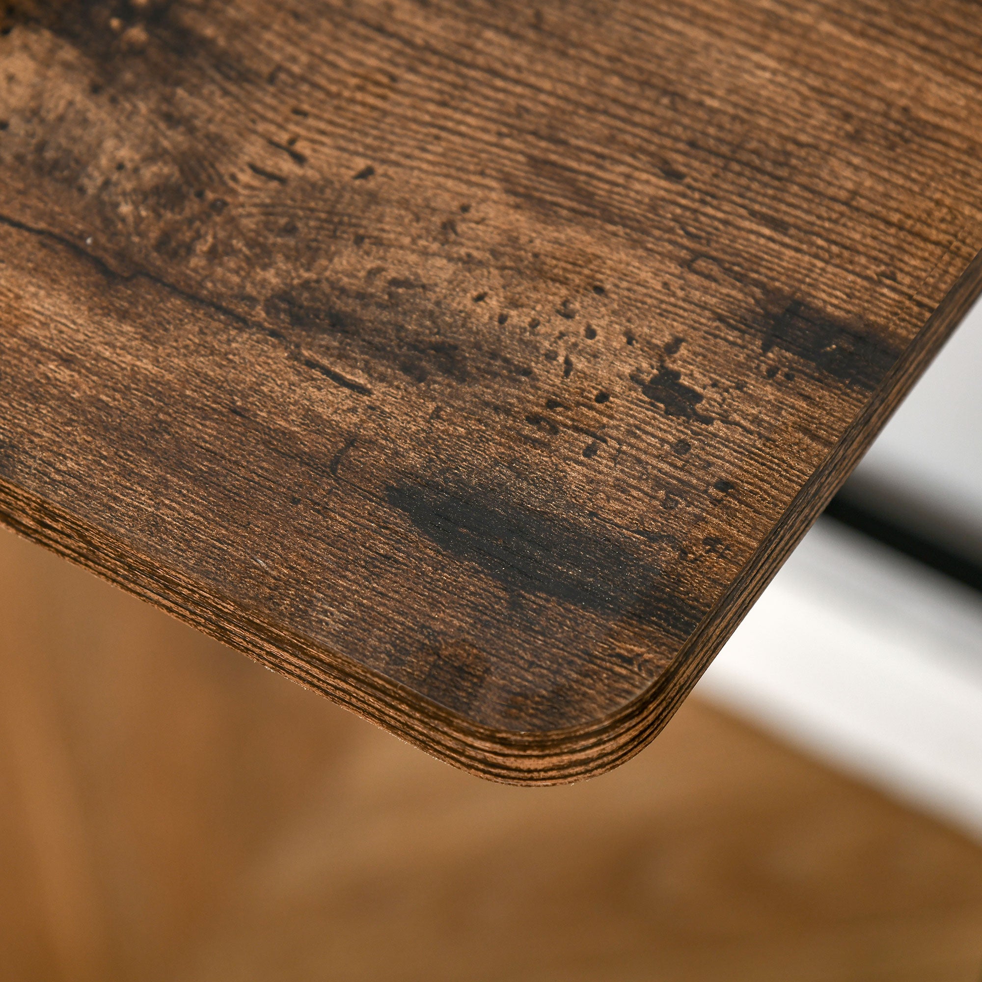 HOMCOM Writing Desk Computer Table Home Office PC Laptop Workstation Storage Shelf 84L x 45W cm Rustic Brown 