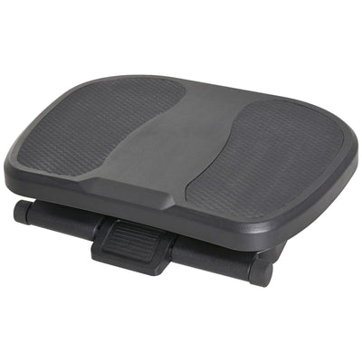HOMCOM 0-30° Three-Height Under-Desk Support Footrest - Black 