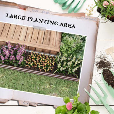 Outsunny 60 x 240cm Galvanised Steel Planter, with Open Bottom, Brown 