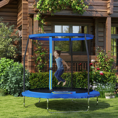SPORTNOW 8ft Trampoline with Safety Enclosure Net, Steel Frame Outdoor Trampoline, with Edge, Safety Cover 