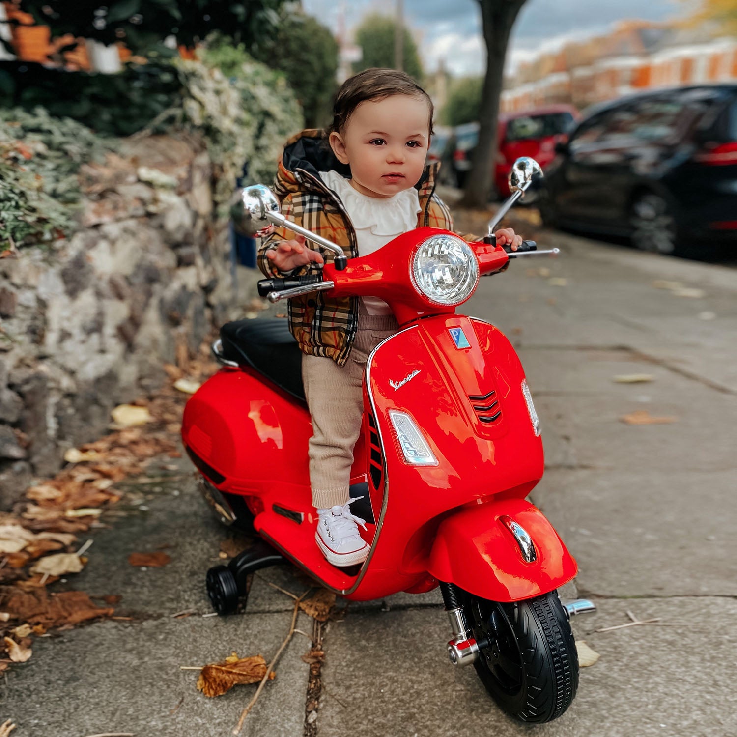 HOMCOM Kids Ride On Motorcycle, 6V, W/LED Lights-Red 
