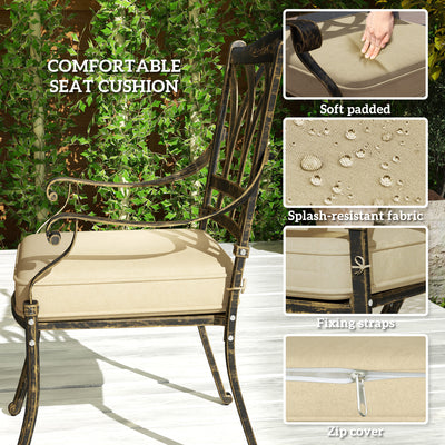 Outsunny Five-Piece Cast Aluminium Garden Dining Set - Bronze Tone 