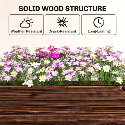 Outsunny 3-Tier Wooden Raised Planter, Raised Garden Bed on Legs with Drainage Holes and Bed Liner, Elevated Garden Planter 