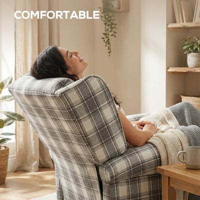 HOMCOM 160° Reclining Armchair, with Footrest - Grey and White 