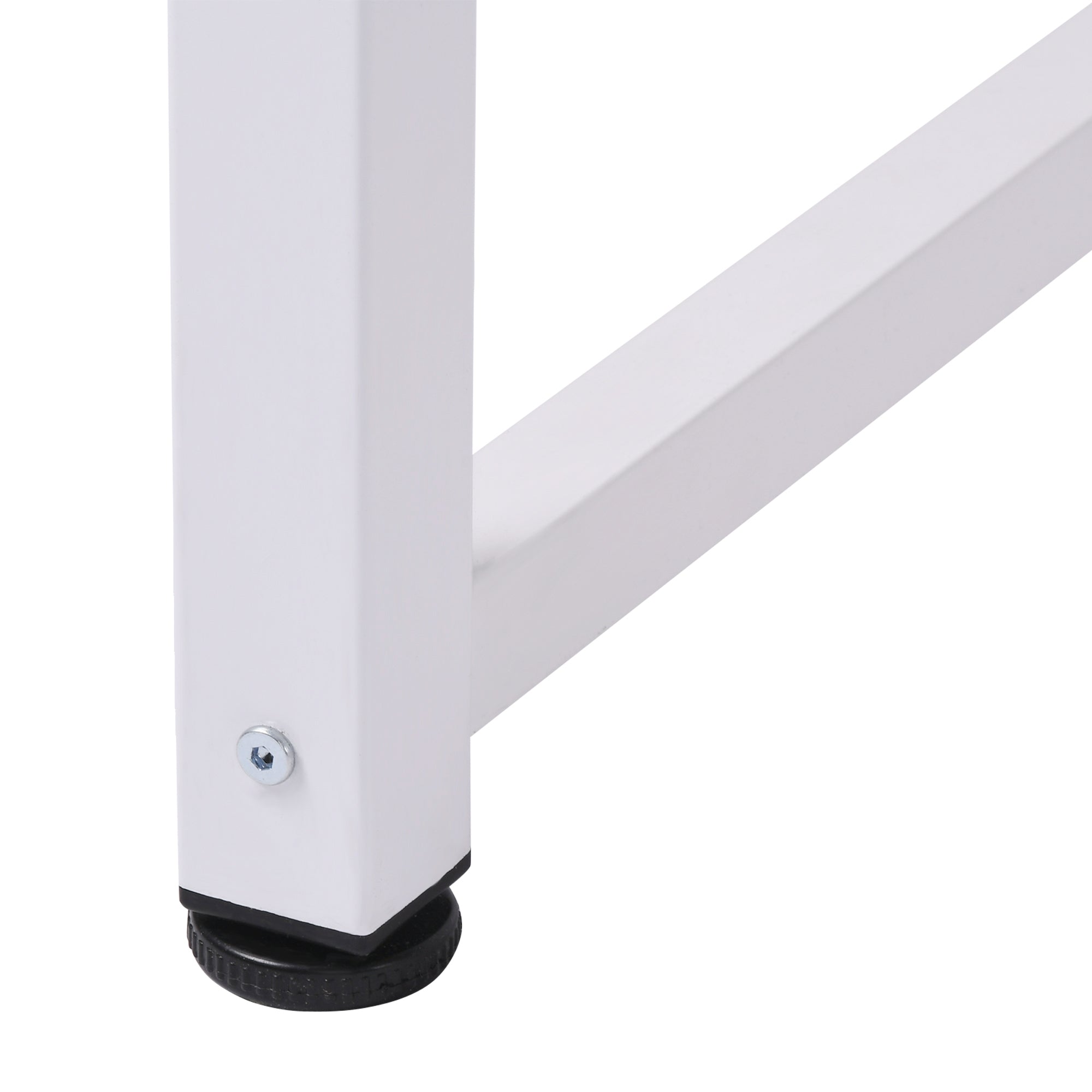 HOMCOM Computer Desk, Writing Table, 120 x 60 x 76cm Workstation for Home Office, Study with Metal Frame, Simple Assembly, White 