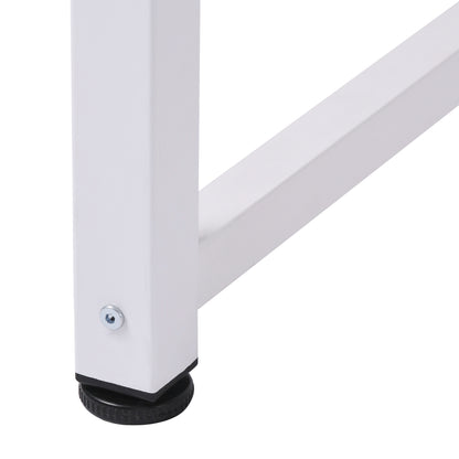 HOMCOM Computer Desk, Writing Table, 120 x 60 x 76cm Workstation for Home Office, Study with Metal Frame, Simple Assembly, White 