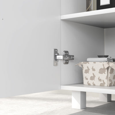 HOMCOM Bathroom Under Sink Cabinet for Basin without or with Pedestal - High Gloss White 