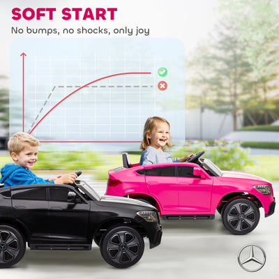 AIYAPLAY Mercedes-Benz GLC Licensed Kids Ride on Car with Remote Control, Soft Start, MP3, LED Headlights, Pink 