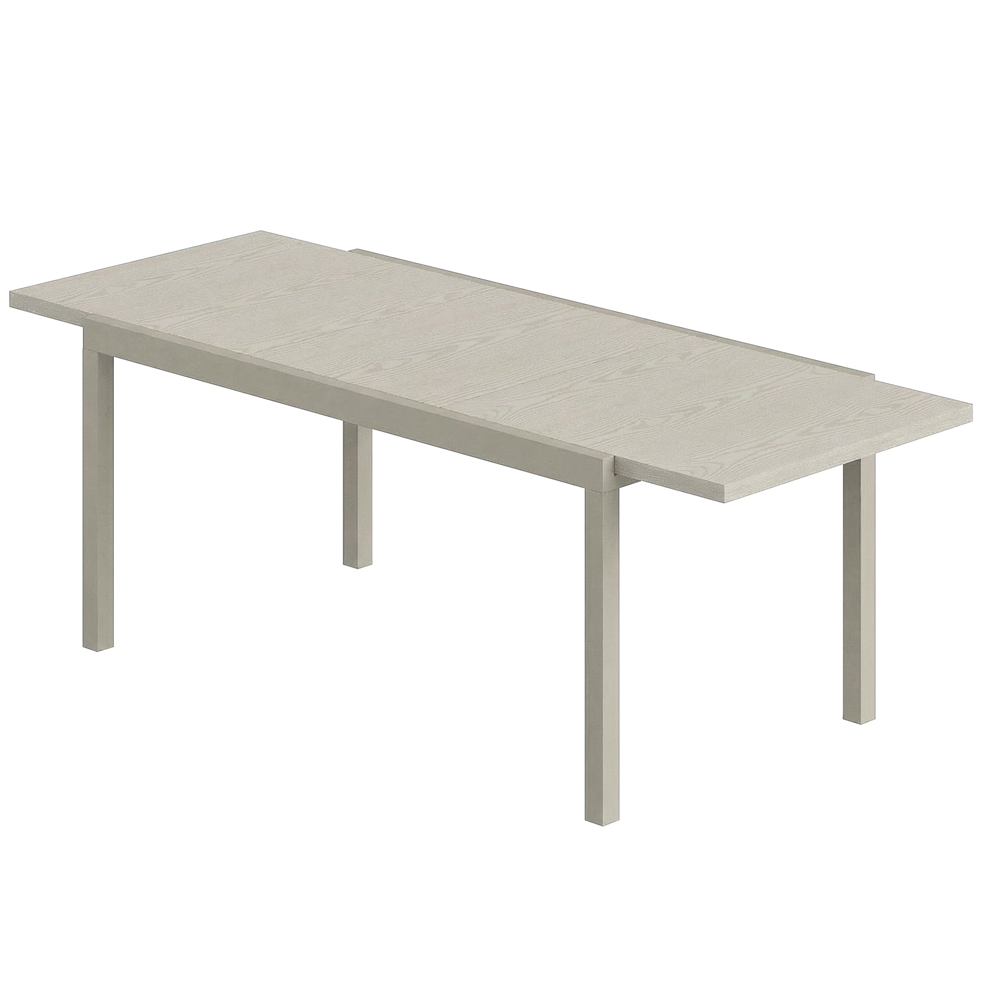 Outsunny Extending Garden Table, Aluminium Outdoor Dining Table for 8-10 with Wood-Like Grained Surface, Light Grey Wood Effect 