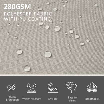 Outsunny 6 x 1.6 M Double Canopy Pull-Out Side Awning Sun Rain Outdoor Protection w/ Steel Frame Retractable Garden Privacy Home Commercial Beige 