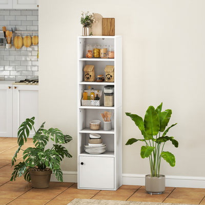 HOMCOM 6-Tier 156 cm Tall Bookcase - White 