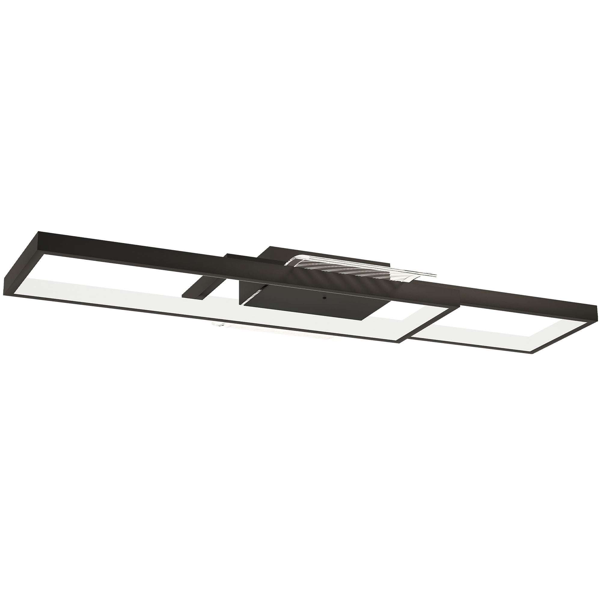 HOMCOM LED Ceiling Light, Modern Dimmable Ceiling Light with Wall Switch & Remote Control, Flush Mount Fixture Lamp with 3000-6000K Colour Temperatures for Living Room, Bedroom, Black 