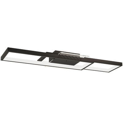HOMCOM LED Ceiling Light, Modern Dimmable Ceiling Light with Wall Switch & Remote Control, Flush Mount Fixture Lamp with 3000-6000K Colour Temperatures for Living Room, Bedroom, Black 