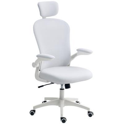 Vinsetto Multi-Adjustable Office Chair, with Lumbar Support, Headrest and Mesh Back - White 