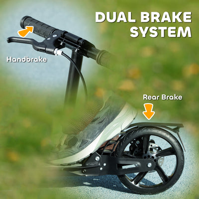 AIYAPLAY Kids Scooter with 4 Levels Adjustable Handlebar, Dual Brake System, 200mm Wheels, ABEC-7 Bearings, Black 