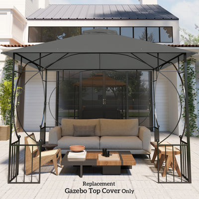 Outsunny 3x3(m) Replacement Gazebo Canopy, Double Tier Roof Top for Garden, Patio, Outdoor, Grey (TOP ONLY) 