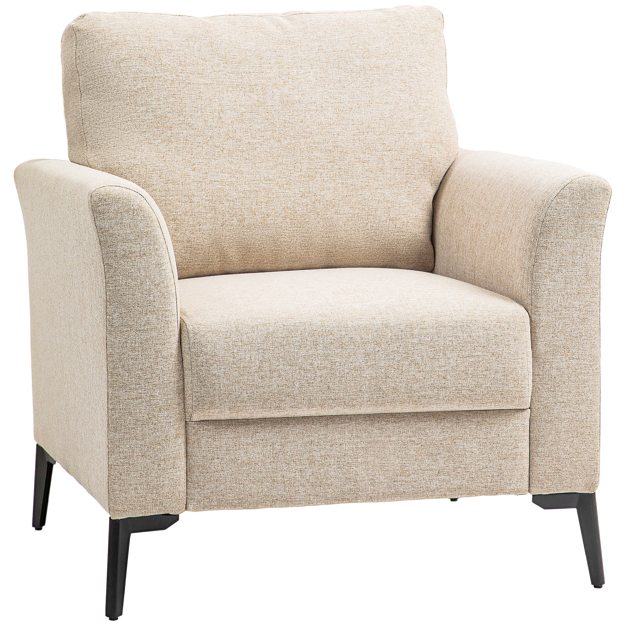 HOMCOM Linen-Look Armchair - Beige 