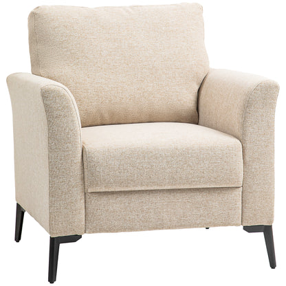 HOMCOM Linen-Look Armchair - Beige 