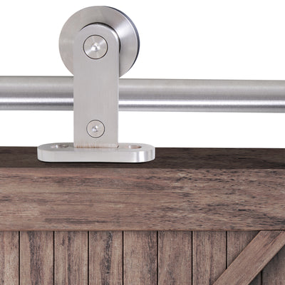 HOMCOM Wooden Sliding Door Kit Stainless Steel Smooth Operation Hardware Track Kit System Unit For Single Door 2000mm 