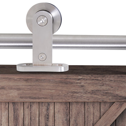 HOMCOM Wooden Sliding Door Kit Stainless Steel Smooth Operation Hardware Track Kit System Unit For Single Door 2000mm 
