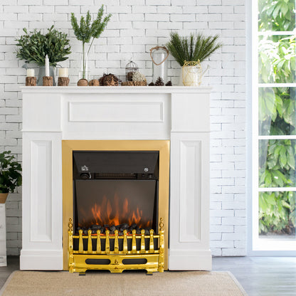 HOMCOM Electric Fireplace LED Light Complete Fire Place Heating Indoor Heater Coal Burning Flame Effect Heat 2000W Max 