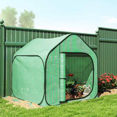 Outsunny 150 x 148cm Pop-Up Greenhouse - Green 