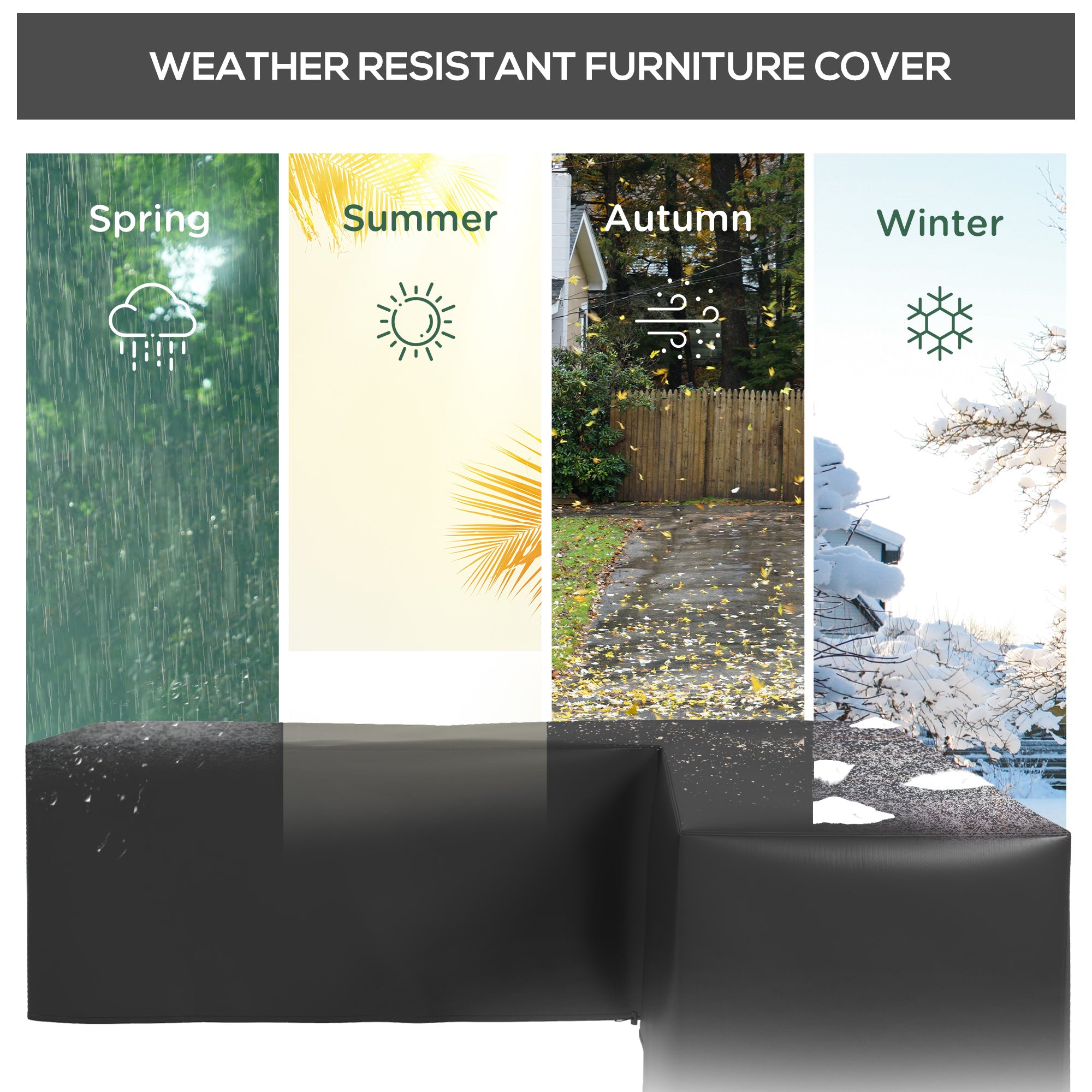 Outsunny 250 x 250cm L-Shaped Protective Furniture Cover 