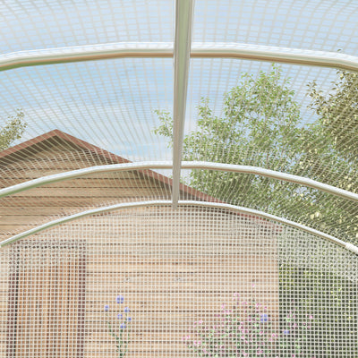Outsunny Polytunnel Greenhouse Walk-in Grow House with UV-resistant PE Cover, Door and Galvanised Steel Frame, 2 x 2 x 2m, White 