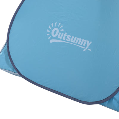 Outsunny 2-3 Person Pop up Beach Tent Hiking UV 30+ Protection Patio Sun Shelter (Blue) 