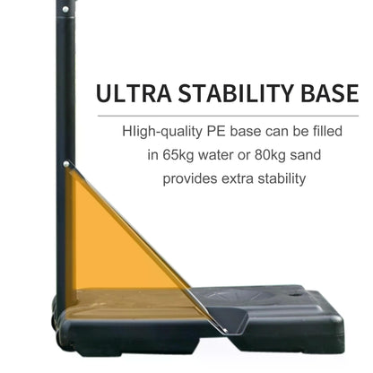 HOMCOM Portable Basketball Hoop Stand 231-305cm Height Adjustable w/ Moving Wheels 