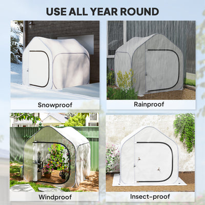 Outsunny 150 x 148cm Pop-Up Greenhouse - White 