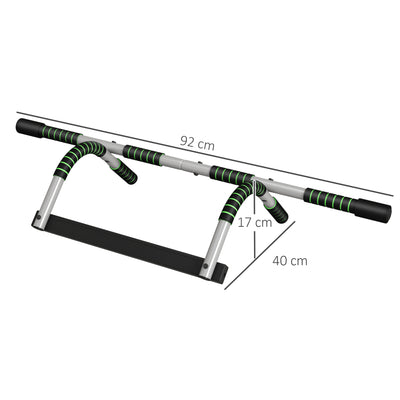 HOMCOM Pull-Up Bar for Doorway, Home Fitness Door Horizontal Push up Bar for Indoor Gym Upper Body Workout, Green 