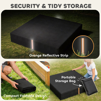 AIYAPLAY Sandbox Cover, Square Sandpit Cover Waterproof Dustproof UV Protection, Sandbox Canopy with Drawstring and Elastic Band 