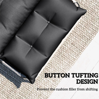 Outsunny Sun Lounger Cushions Only, 190x56x10cm Garden Lounge Chair Cushions Set of 2, UPF20+ 220gsm Fabric, Thick Sunbed Replacement Cushions with 6 Ties, Dark Grey 