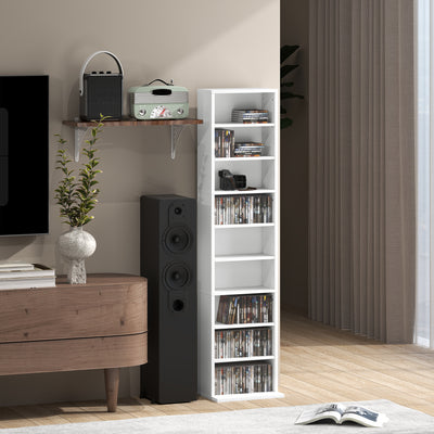 HOMCOM 260 Narrow CD Storage Unit - White 