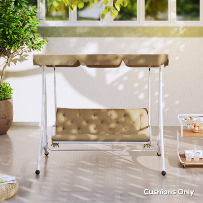Outsunny Three-Seater Bench Cushion - Khaki 