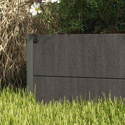 Outsunny Raised Bed for Garden, Planter with Trellis for Climbing Plants, Vines, Planter Box with Drainage Gap, Dark Grey 