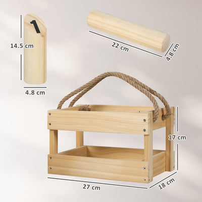 SPORTNOW Molkky Game, Wooden Skittles Throwing Game with 12 Skittles, 1 Throwing Pin and Carrying Box, Outdoor Games for Adults, Garden, Picnic, Beach, Party 