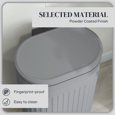 HOMCOM 30L Metal Kitchen Bin, with Soft-Close Lid - Grey 