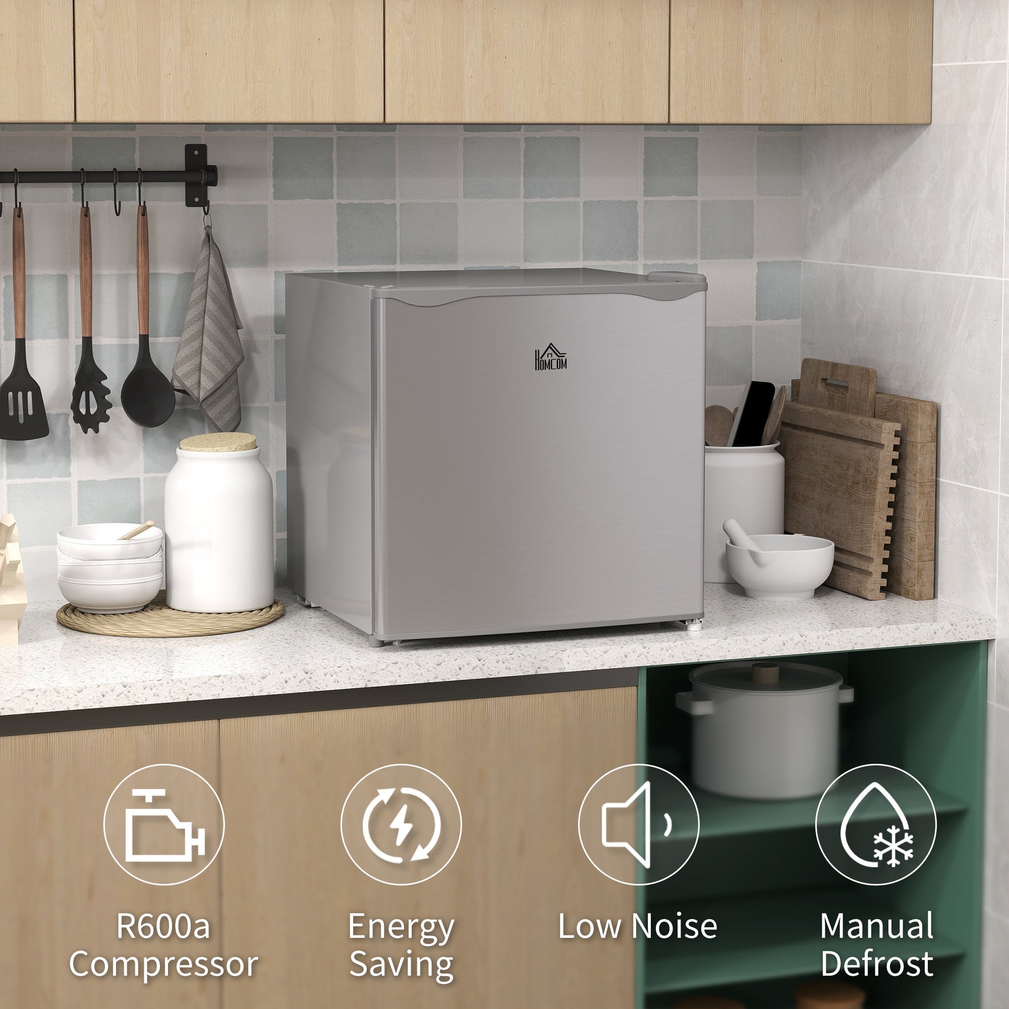 HOMCOM 35L Mini Freezer, -24℃ to -14℃ Temperature - Grey 