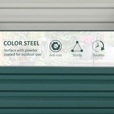 Outsunny Square Raised Garden Bed Box with Weatherized Steel Frame for Vegetables, Flowers, & Herbs, 120 x 120 x 30cm, Green 