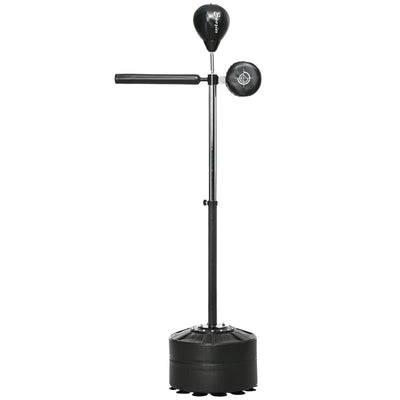 SPORTNOW Adjustable Speed Bag, Boxing Bag, with Stand, Reflex Bar, Punching Pad, Black 