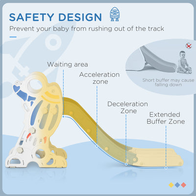 AIYAPLAY Space-Themed Baby Slide, Indoor Freestanding Kids Slide, for Ages 1.5-3 Years - Blue 