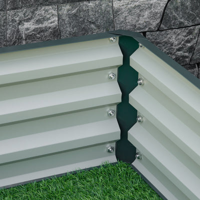 Outsunny Square Raised Garden Bed Box with Weatherized Steel Frame for Vegetables, Flowers, & Herbs, 120 x 120 x 30cm, Green 