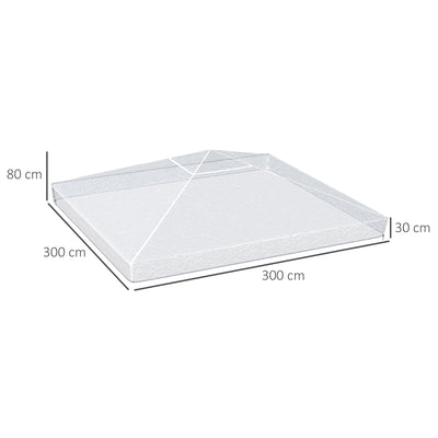 Outsunny 3 x 3 (m) Gazebo Protective Cover, Waterproof Cover for Gazebo, Canopy, and Tent 
